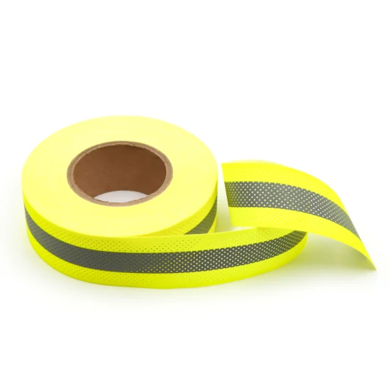 100% 면 노란색/주황색 은색 Fr 5*2 의류 봉제용 난연성 반사 테이프